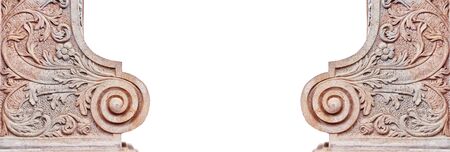 Architectural Elements over stone Baroque ornament decoration of building. isolated on whiteの写真素材