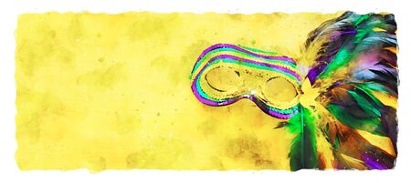 watercolor style and abstract image of elegant venetian, mardi gras maskの写真素材
