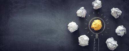 Education concept image. Creative idea and innovation. Magnifying glass as finding the right target...