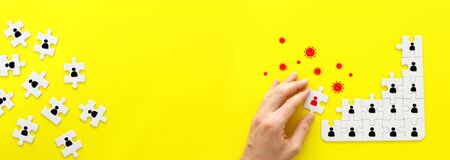 concept image of social distancing. stay safe and healthy. preventing coronavirus covid-19 to...