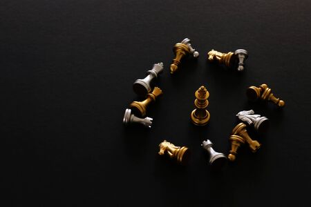 Image of chess game. Business, competition, strategy, leadership and success conceptの写真素材