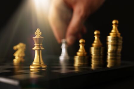 Image of chess game. Business, competition, strategy, leadership and success conceptの写真素材