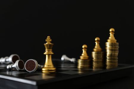 Image of chess game. Business, competition, strategy, leadership and success conceptの写真素材