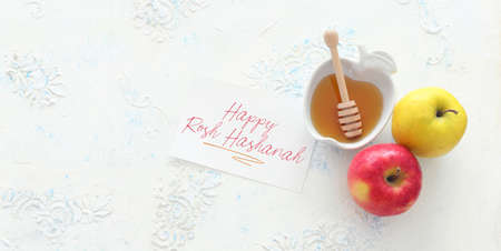 rosh hashanah (jewesh holiday) concept - honey traditional holiday symbolの写真素材