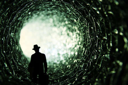 concept image of seeing the Light at the End of the Tunnel. sci fi or mysteryの写真素材