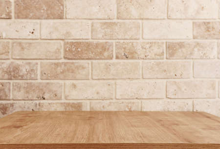 Room interior of brick wall and table for mock up or displayの写真素材
