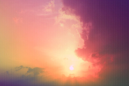 gradient halftone abstract background. sky and clouds vivid colorsの写真素材