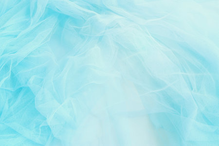 Vintage pastel blue tulle chiffon texture backgroundの写真素材