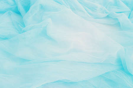 Vintage pastel blue tulle chiffon texture backgroundの写真素材