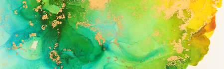 art photography of abstract fluid art painting with alcohol ink, ocean colors, green, turquoise,...