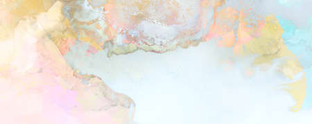 art photography of abstract fluid art painting with alcohol ink, pastel colorsの写真素材