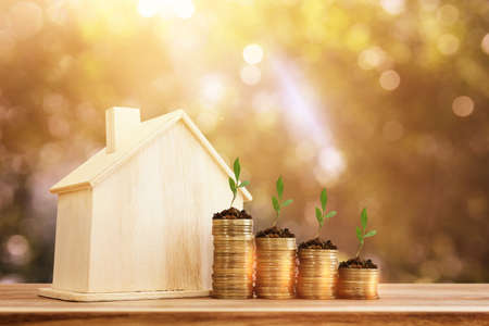 Insurance concept. family life, mortgage, financial and health issuesの写真素材