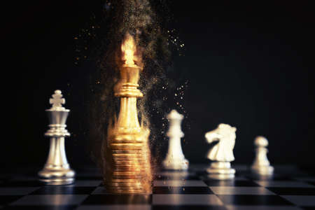 Image of chess game. Business, competition, strategy, leadership and success conceptの写真素材