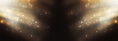 background of abstract gold and black glitter lights. defocused