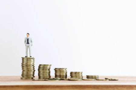 Image of stacked coins. growth and success conceptの写真素材