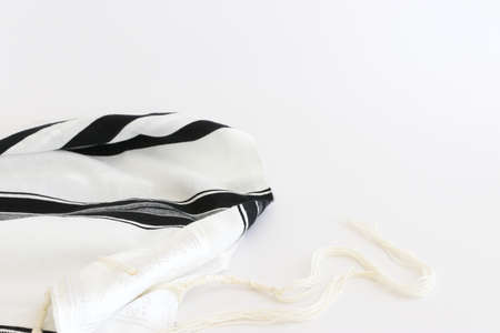 religion concept of White Prayer Shawl - Tallit, jewish religious symbolの写真素材
