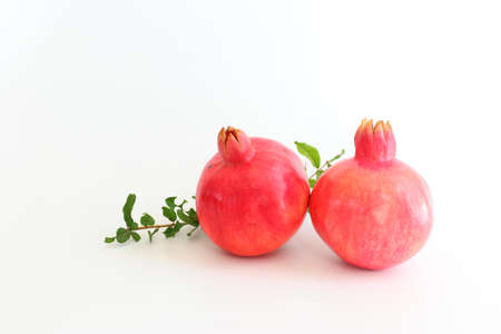 image of pomegranate isolated on whiteの写真素材