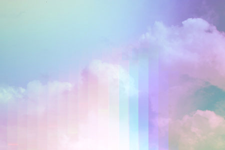 gradient halftone abstract background. sky and clouds vivid colorsの写真素材