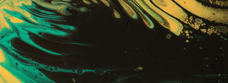 art photography of abstract marbleized effect background. Black, green and gold creative colors....
