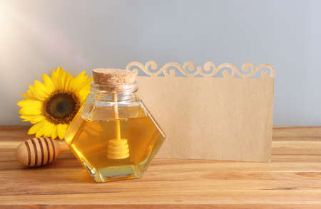 rosh hashanah (jewesh holiday) concept - honey traditional holiday symbolの写真素材