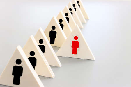 business concept image of blocks with people icons ,human resources and management conceptの写真素材