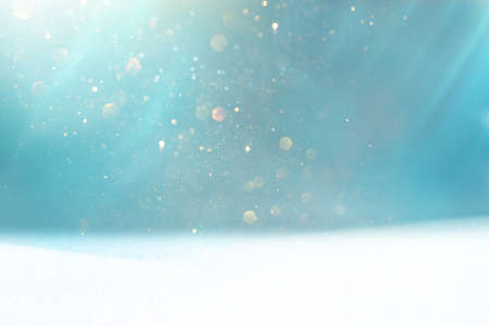 background of abstract gold and silver glitter lights. defocusedの写真素材