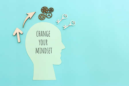 concept image ofnew mindset new results. success and personal development ideaの写真素材