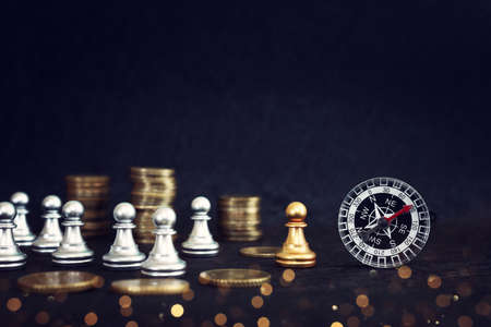 Image of chess game. Business, competition, strategy, leadership, and success conceptの写真素材