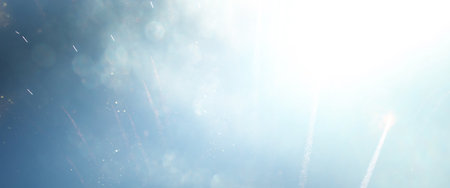 background of abstract bluer and silver glitter lights. defocusedの写真素材
