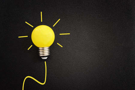 Education concept image. Creative idea and innovation. light bulb metaphor over black background