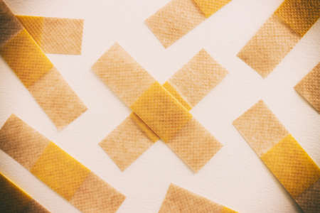 bandage plaster background, close up, top view