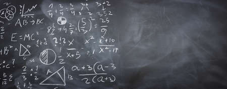 Image of blackboard with math calculationの写真素材
