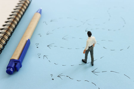 Concept image of people thinking about solving a problem and looking for a right wayの写真素材
