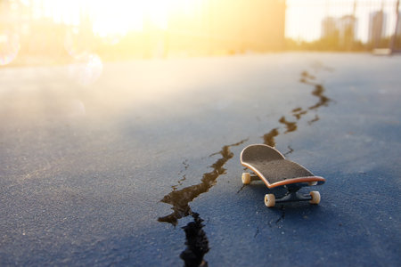 Concept image of skateboard and urban viewの写真素材