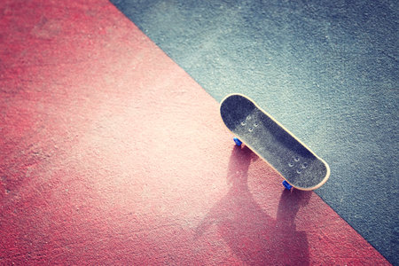 Concept image of skateboard and urban viewの写真素材