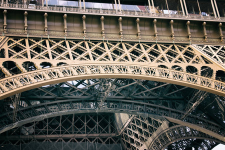 Image of part Paris Eiffel Tower. Franceの写真素材