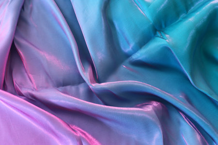 Blue with pink light silk fabric texture background