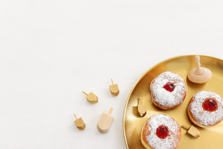 image of donut. jewish holiday Hanukkah symbolの写真素材