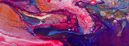 art photography of abstract marbleized effect background with violet, purple, pink and blue creative...