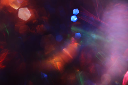 Blurred refraction light, bokeh or flare overlay effectの写真素材