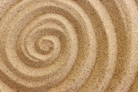 Top view image of beach sand background with patternsの写真素材