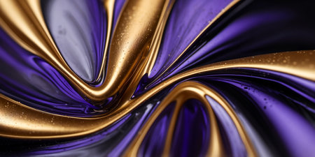 banner of colorful violet, purple and gold liquid texture backgroundの素材