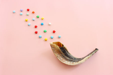 Rosh hashanah (jewish New Year holiday) concept. Traditional symbols
