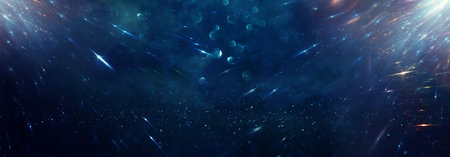 background of abstract glitter lights. blue and silver. de focused