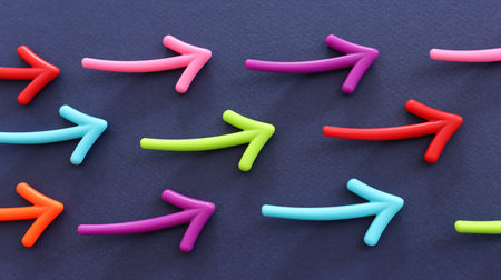 Top view image of arrows on textured paper background