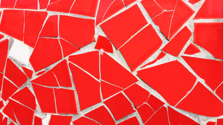 Mosaic tile background with red colored stones