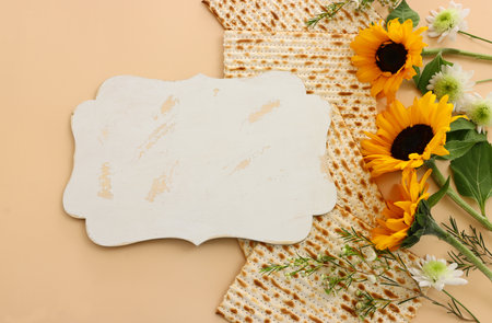 Pesah celebration image (jewish Passover holiday) with matzoh