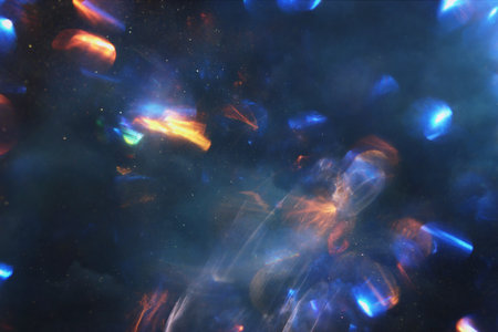 Background of dark lens flare lights. Abstract image