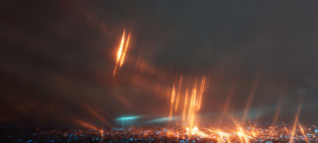 Background golden lens flare lights. Abstract image