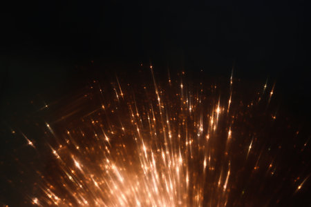 Abstract golden blurred gradient Light or lens flare patternの写真素材